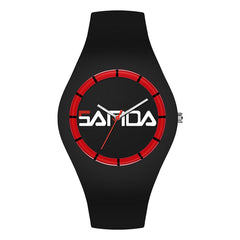 SANDA 6076 Simple Scale Round Dial Ladies Silicone Strap Quartz Watch