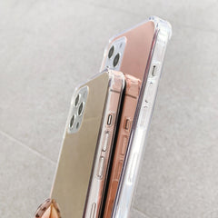 TPU + Acrylic Four Drop Luxury Plating Mirror Phone Case Cover, For iPhone 13 Pro Max