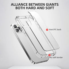 iPAKY Crystal Clear Series Transparent Shockproof TPU + PC Protective Case, For iPhone 13