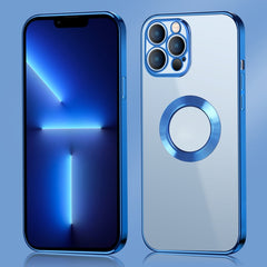 9D Electroplated Edge Metal Ring Clear PC + TPU Shockproof Case, For iPhone 13, For iPhone 13 Pro, For iPhone 13 Pro Max, For iPhone 12