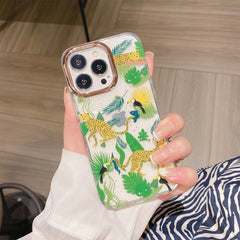 Glitter Powder Electroplating Flower Shockproof Phone Case, For iPhone 13, For iPhone 13 Pro, For iPhone 13 Pro Max