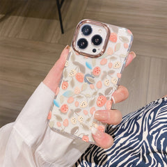 Glitter Powder Electroplating Flower Shockproof Phone Case, For iPhone 13, For iPhone 13 Pro, For iPhone 13 Pro Max