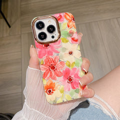 Glitter Powder Electroplating Flower Shockproof Phone Case, For iPhone 13, For iPhone 13 Pro, For iPhone 13 Pro Max