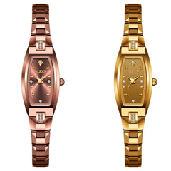 OLEVS 5501 Diamond Small Dial Tungsten Steel Bracelet Quartz Watch for Ladies