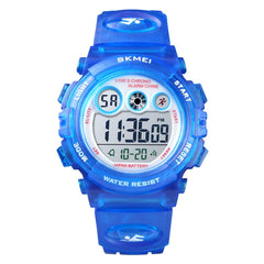 SKMEI 1451 LED Digital Stopwatch Chronograph Luminous Children Sports Electronic Watch, 1451(Transparent Pink Blue), 1451(Transparent Purple), 1451(Transparent Sky Blue), 1451(Transparent Rose Red), 1451(White Shell Blue Circle)                        ...