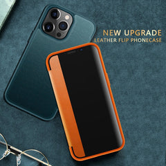Magnetic Side Window View Shockproof Horizontal Flip Leather Case, For iPhone 13 Pro Max