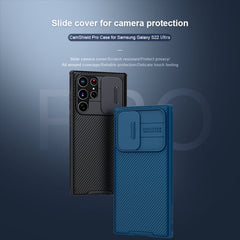 NILLKIN Black Mirror Pro Series Camshield Phone Case, For Samsung Galaxy S22 Ultra 5G, For Samsung Galaxy S22+ 5G