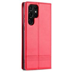 AZNS Magnetic Calf Texture Horizontal Flip Leather Phone Case, For Samsung Galaxy S22 Ultra 5G