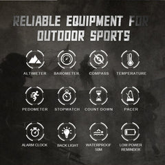 NORTH EDGE APACHE-46 Outdoor Waterproof Men Multifunction Digital Smart Sports Watch, Nylon Strap