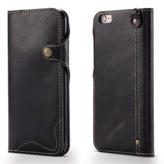Denior Oil Wax Cowhide Magnetic Button Horizontal Flip Leather Case with Card Slots & Wallet, For iPhone 6, For iPhone 6 Plus / 6s Plus, For iPhone 7 / 8, For iPhone 7 Plus / 8 Plus, For iPhone X / XS, For Galaxy S8
