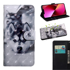 3D Painting Pattern Coloured Drawing Leather Phone Case, For iPhone 13, For iPhone 13 mini