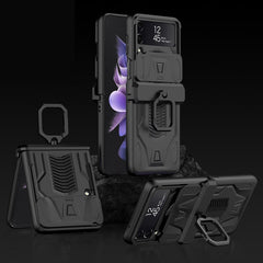 GKK Sliding Camshield Magnetic Armor Flip Phone Case with Ring Holder, For Samsung Galaxy Z Flip3 5G