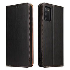 Fierre Shann PU Genuine Leather Texture Leather Phone Case, For Samsung Galaxy A02s, For Samsung Galaxy A13 5G, For Samsung Galaxy A33 5G, For Samsung Galaxy A53 5G, For Samsung Galaxy A73 5G, For Samsung Galaxy S21 FE 5G