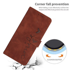 Skin Feel Heart Pattern Leather Phone Case, For iPhone 13, For iPhone 13 Pro, For iPhone 13 Pro Max, For iPhone 12 / 12 Pro