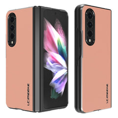 LC.IMEEKE Shock-resistant Plain Leather All-inclusive Protective Case, For Samsung Galaxy Z Fold4 5G