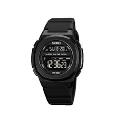 SKMEI 1821 Stainless Steel Buckle Silicone Strap Electronic Watch