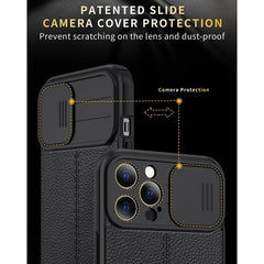 Litchi Texture Sliding Camshield TPU Protective Phone Case, For iPhone 14, For iPhone 14 Plus, For iPhone 14 Pro, For iPhone 14 Pro Max