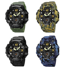 SKMEI 1965 Stainless Steel Buckle PU Strap Waterproof Electronic Watch