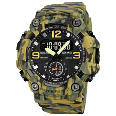 SKMEI 1965 Stainless Steel Buckle PU Strap Waterproof Electronic Watch