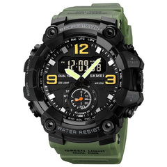 SKMEI 1965 Stainless Steel Buckle PU Strap Waterproof Electronic Watch