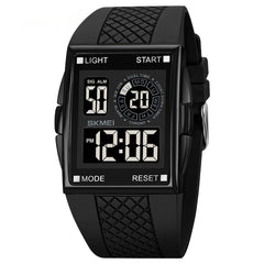 SKMEI 1967 Stainless Steel Buckle PU Strap Waterproof Electronic Watch
