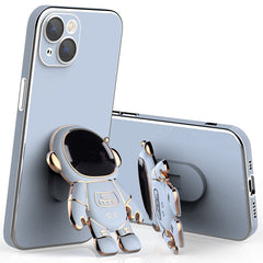 Plating Astronaut Holder Phone Case with Lens Film, For iPhone 13 Pro Max, For iPhone 13 Pro, For iPhone 13