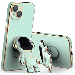 Plating Astronaut Holder Phone Case with Lens Film, For iPhone 13 Pro Max, For iPhone 13 Pro, For iPhone 13