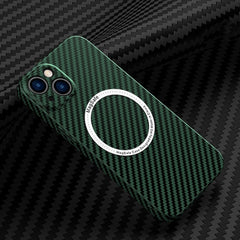 Carbon Fiber Texture MagSafe Magnetic Phone Case, For iPhone 14, For iPhone 14 Plus, For iPhone 14 Pro