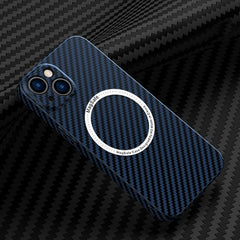 Carbon Fiber Texture MagSafe Magnetic Phone Case, For iPhone 14, For iPhone 14 Plus, For iPhone 14 Pro