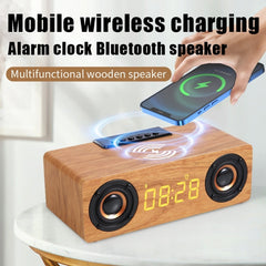 K1 Multifunctional Desktop Wooden Bluetooth Speaker Wireless Loudspeaker