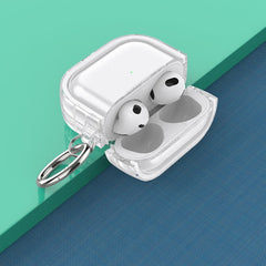 Two-color Photo Frame PC+TPU Anti-fall Wireless Earphone Case with Hook, For AirPods 3, For AirPods Pro