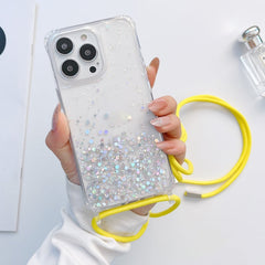 Lanyard Glitter Epoxy Clear Phone Case, For iPhone 13 Pro, For iPhone 13 Pro Max, For iPhone 12 mini