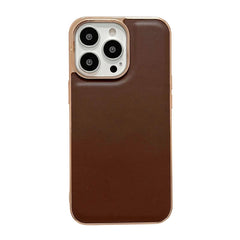 Genuine Leather Xiaoya Series Nano Electroplating Phone Case, For iPhone 13 Pro Max