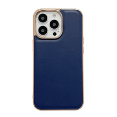 Genuine Leather Xiaoya Series Nano Electroplating Phone Case, For iPhone 13 Pro Max