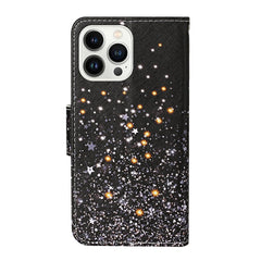 3D Colored Drawing Flip Leather Phone Case, For iPhone 14 Pro Max