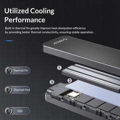 ORICO HM2-G2-BK M.2 NVMe SSD Enclosure, HM2-G2-BK