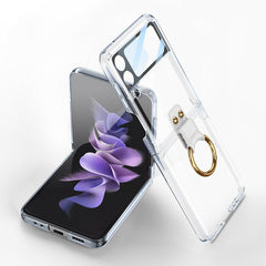 GKK Integrated Electroplating Phone Case with Ring, For Samsung Galaxy Z Flip4