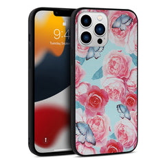 Flowers Pattern Leather Phone Case, For iPhone 14 Plus, For iPhone 14 Pro Max