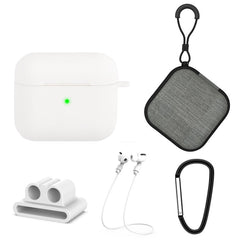 5 in 1 Silicone Earphone Protective Case + Earphone Bag + Earphones Buckle + Hook + Anti-lost Rope Set, For AirPods 3