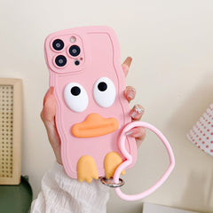 Wave Edge Big Duck Silicone Phone Case with Wristband, For iPhone 13, For iPhone 13 Pro, For iPhone 13 Pro Max, For iPhone 12