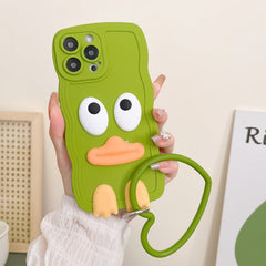 Wave Edge Big Duck Silicone Phone Case with Wristband, For iPhone 12 Pro, For iPhone 12 Pro Max, For iPhone 11, For iPhone 11 Pro