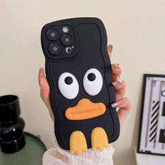 Wave Edge Big Duck Silicone Phone Case with Wristband, For iPhone 11 Pro Max, For iPhone 13 mini