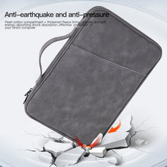 Portable Sheepskin Texture Leather Bag, For 9.7-11 inch Laptop, For 12.9-13 inch Laptop