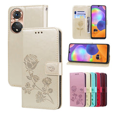 Rose Embossed Flip PU Leather Phone Case, For Honor X7/Play 30 Plus, For Samsung Galaxy M33 5G Global, For Samsung Galaxy M53, For Samsung Galaxy A73 5G