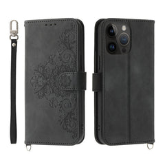 Skin-feel Flowers Embossed Wallet Leather Phone Case, For iPhone 13 Pro Max, For iPhone 13 Pro, For iPhone 13, For iPhone 13 mini