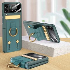 GKK Ultrathin Shockproof Phone Case with Ring Holder / Wrist Strap, For Samsung Galaxy Z Flip4