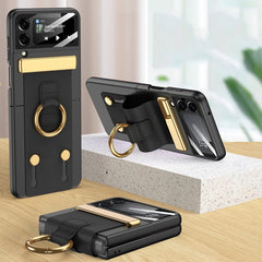 GKK Ultrathin Shockproof Phone Case with Ring Holder / Wrist Strap, For Samsung Galaxy Z Flip4