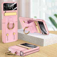 GKK Ultrathin Shockproof Phone Case with Ring Holder / Wrist Strap, For Samsung Galaxy Z Flip4