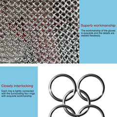304 Stainless Steel 5 Fingers Steel Ring Anti-cutting Labor Protection Gloves, XXS, XS, S, M, L