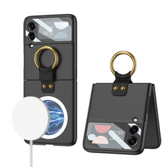 GKK MagSafe Ultrathin Integrated Shockproof Phone Case with Ring Holder, For Samsung Galaxy Z Flip4
